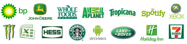 Spotify, xbox, android, monster, land rover, starbucks
