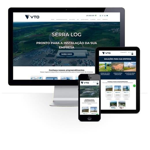 Layout responsivo do projeto de criação de sites: Responsividade aplicada ao projeto de criação de site da empresa VTO
