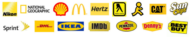 Shell, hertz, best buy, Cat, National Geographic, mecdonalds