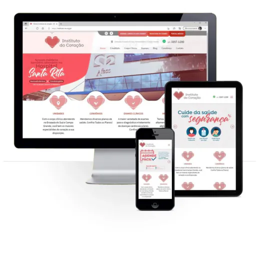 Layout responsivo do projeto de criação de sites: 