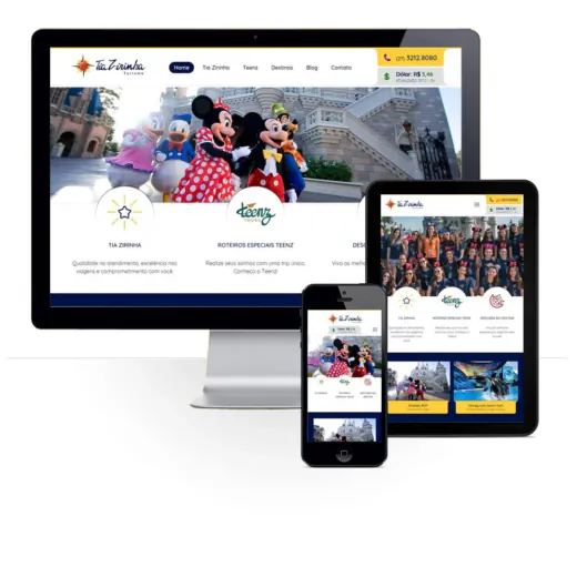 Layout responsivo do projeto de criação de sites: 