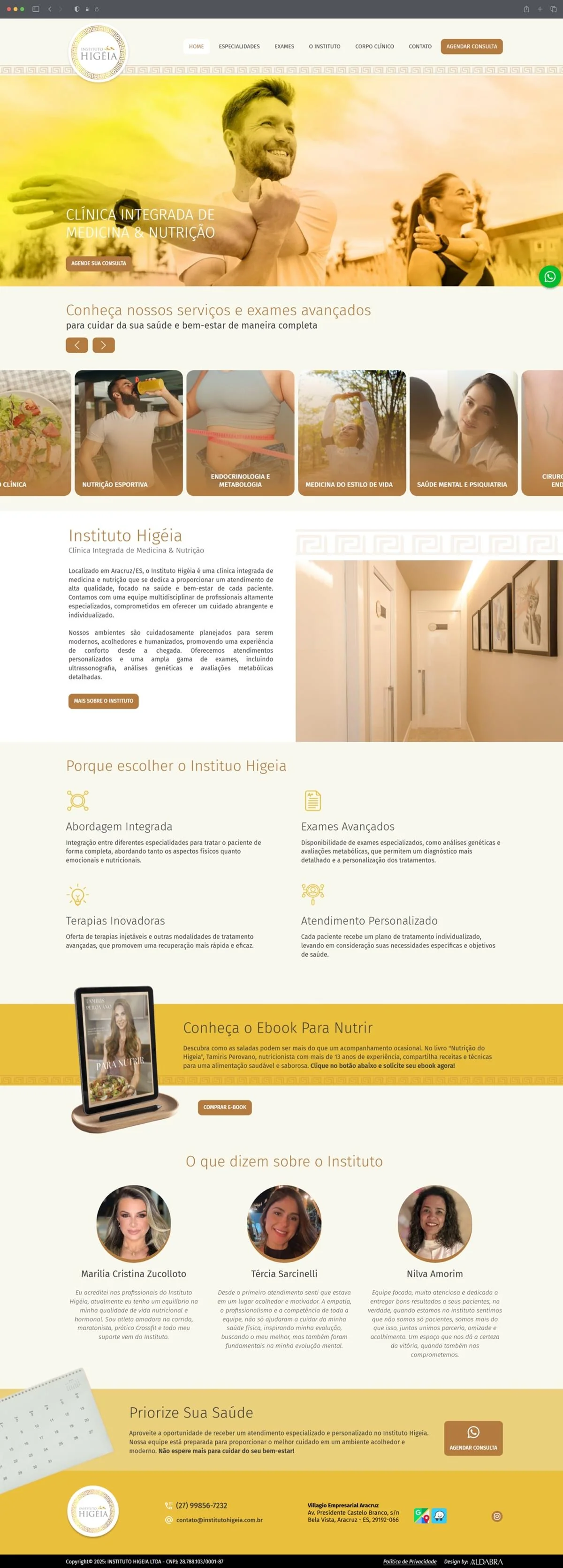 Projetos de Criar site: Layout desenvolvido para o site do Instituto Higéia