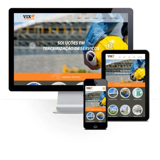 Layout responsivo do projeto de criação de sites: 