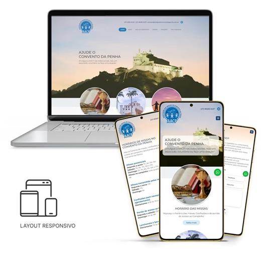 Layout responsivo do projeto de criação de sites: Layout responsivo do site da AACP - Amigos do Convento da Penha