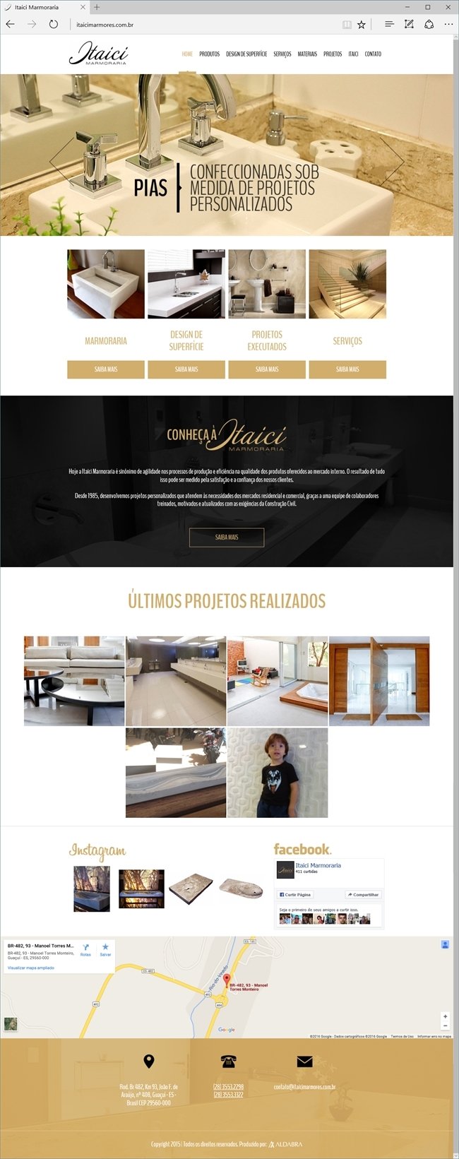Projetos de Criar Site: Layout da página Home - Itaici Marmores