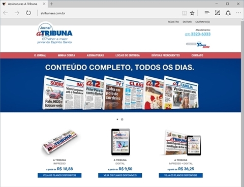 Criação de site: Jornal A Tribuna ES