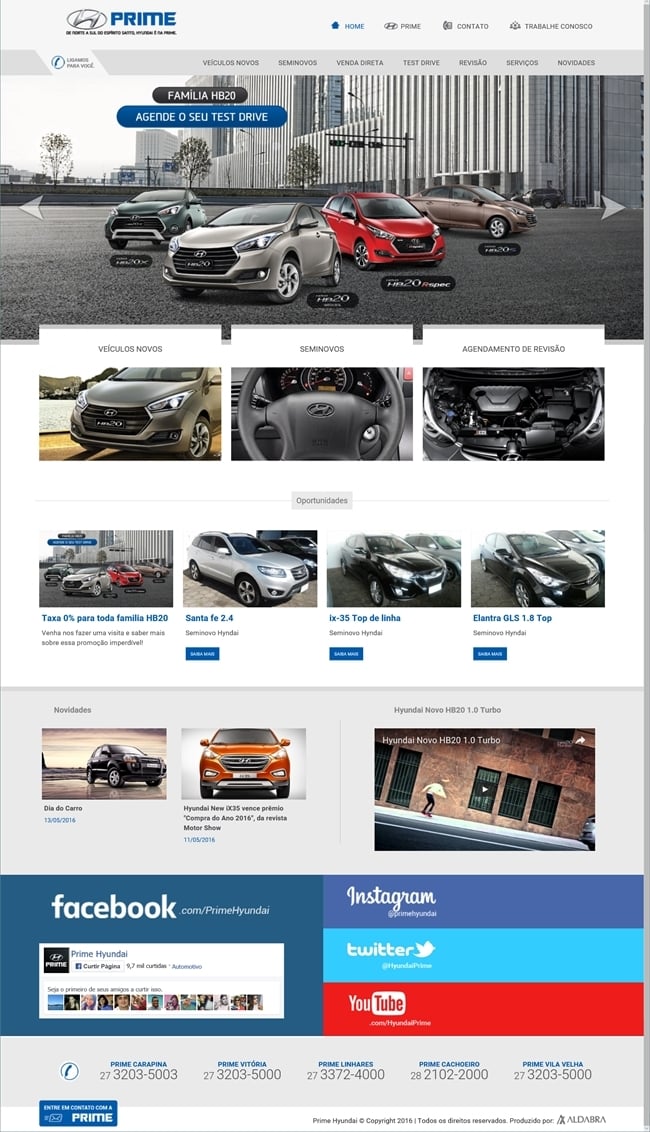 Projetos de Criar Site: Layout da página Home - Prime Hyundai