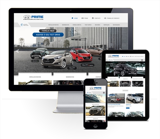 Comportamento responsivo do site - Prime Hyundai