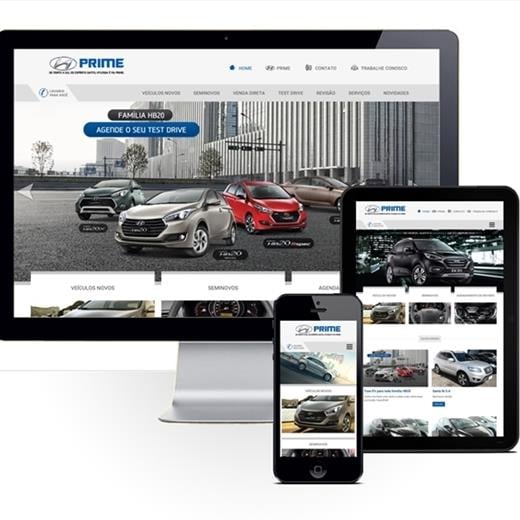 Layout responsivo do projeto de criação de sites: Comportamento responsivo do site - Prime Hyundai