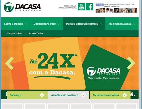 Criação de site: Dacasa Financeira