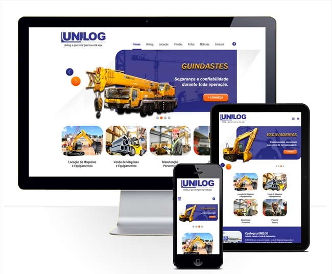 Layout responsivo do projeto de criação de sites: Layout responsivo do site da Unilog