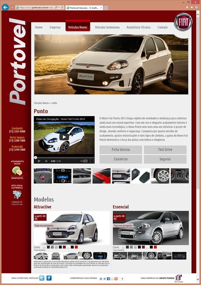 Layout responsivo do projeto de criação de sites: Página de detalhamento dos carros com riqueza de conteúdo