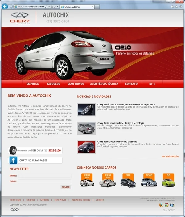 Projetos de Criar site: Página inicial com destaque para as notícias e cadastro de newsletter