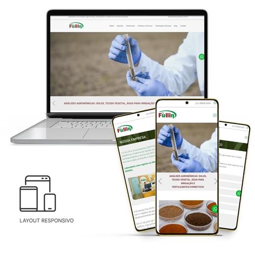 Layout responsivo do projeto de criação de sites: Layout da responsividade aplicada ao site da Fullin