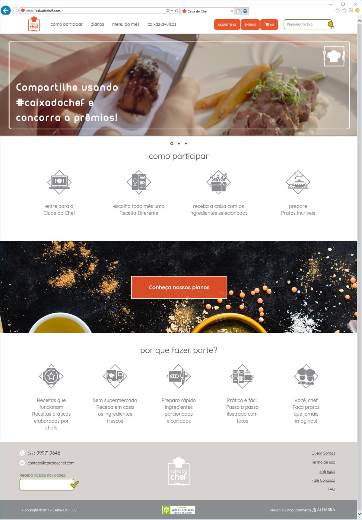 Projetos de Criar e-commerce: Layout da página home – Caixa do Chef
