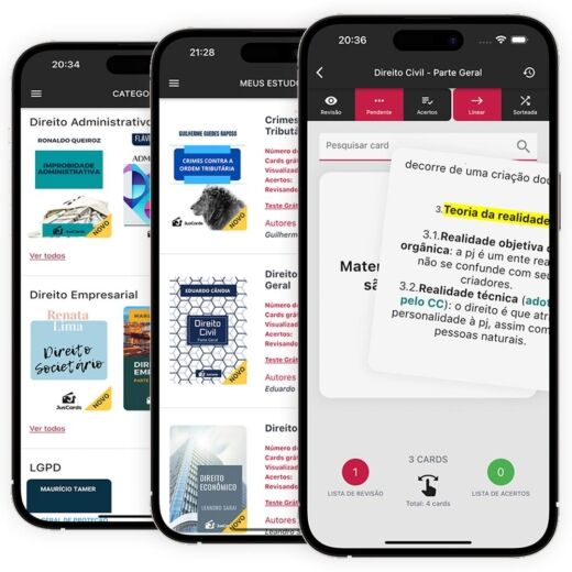 Layout responsivo do projeto de criação de sites: App JusCards