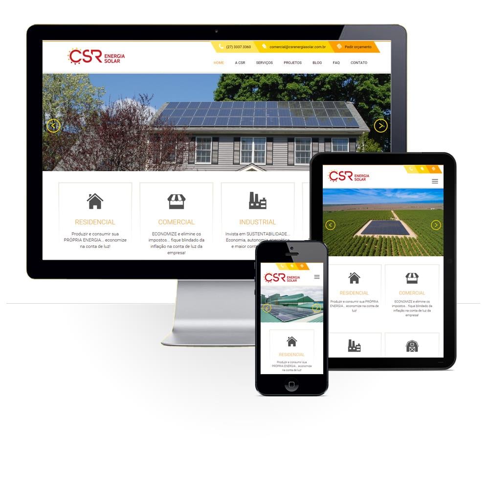 Layout responsivo do projeto de criação de sites:
