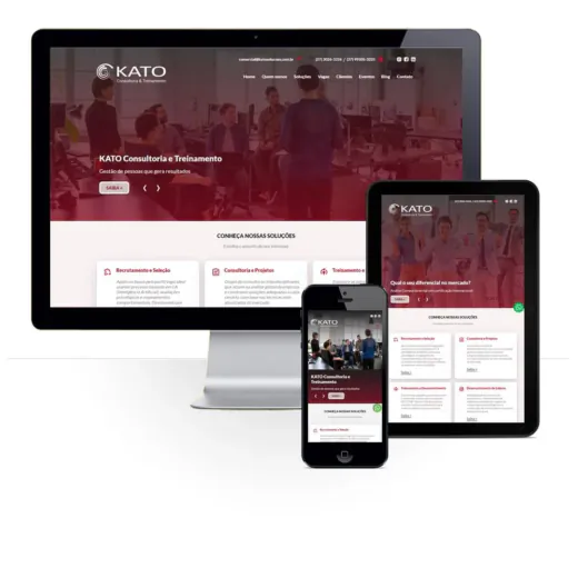 Layout responsivo do projeto de criação de sites: Aplicação da responsividade no site da KATO Consultoria & Treinamento