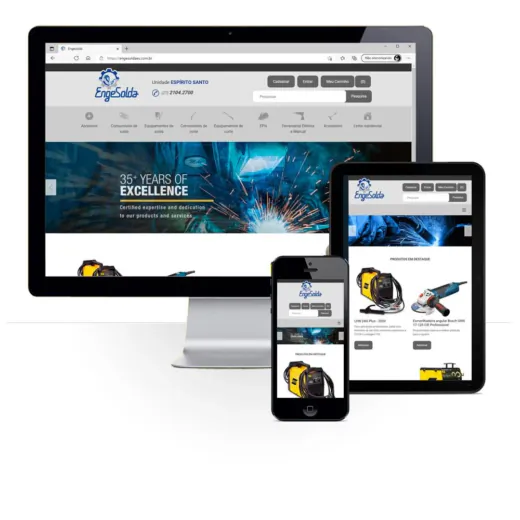 Layout responsivo do projeto de criação de sites: 