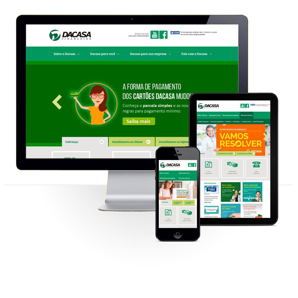 Layout responsivo do projeto de criação de sites: