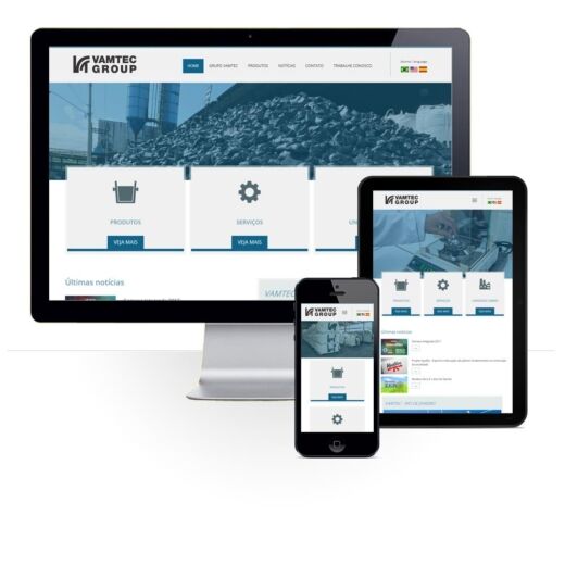 Layout responsivo do projeto de criação de sites: 