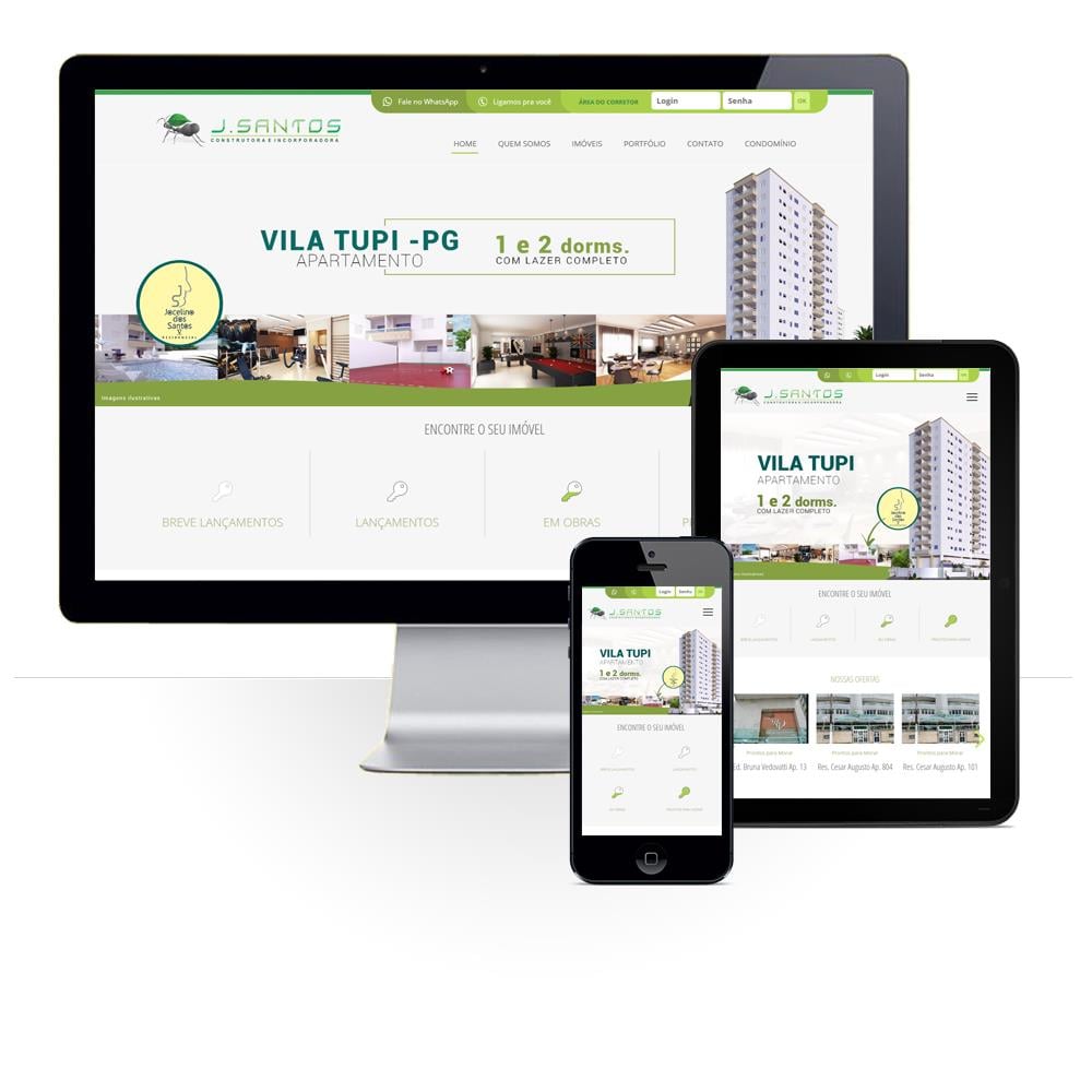 Layout responsivo do projeto de criação de sites: