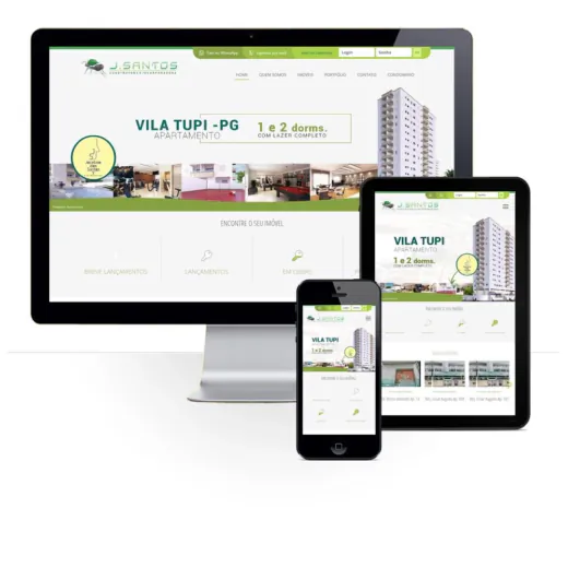 Layout responsivo do projeto de criação de sites: 