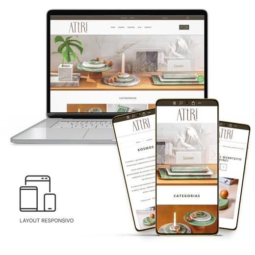 Layout responsivo do projeto de criação de sites: Responsividade aplicada ao layout do e-commerce da Attri Decor