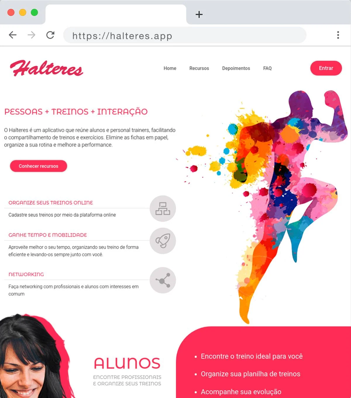Projetos de Criar App: Website Halteres