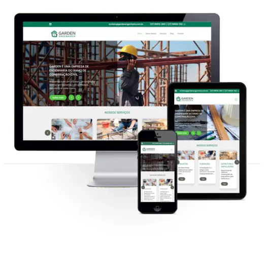 Layout responsivo do projeto de criação de sites: Responsividade aplicada ao site da Garden Engenharia