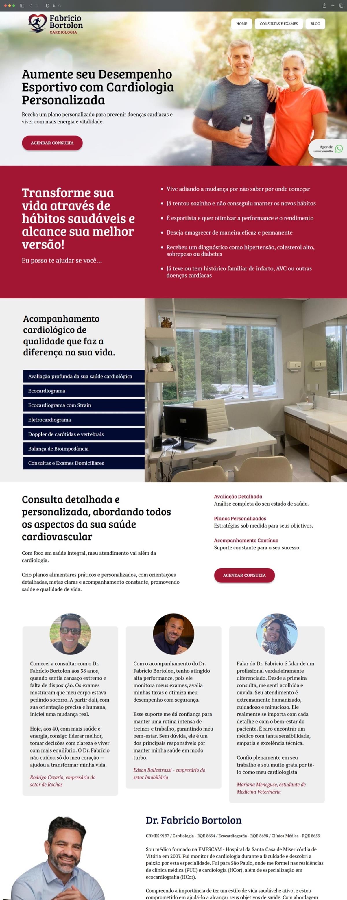 Projetos de Criar site: Layout desenvolvido para o site do Dr. Fabricio Bortolon