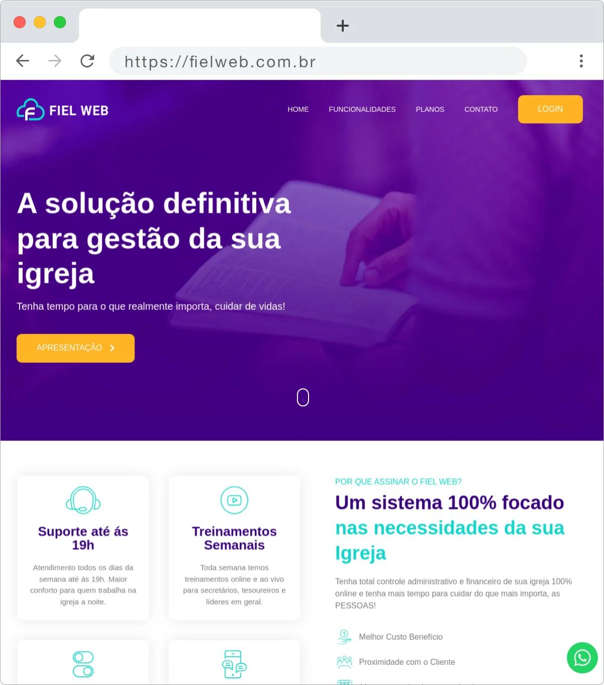 Projetos de Criar App: Website Fiel Web