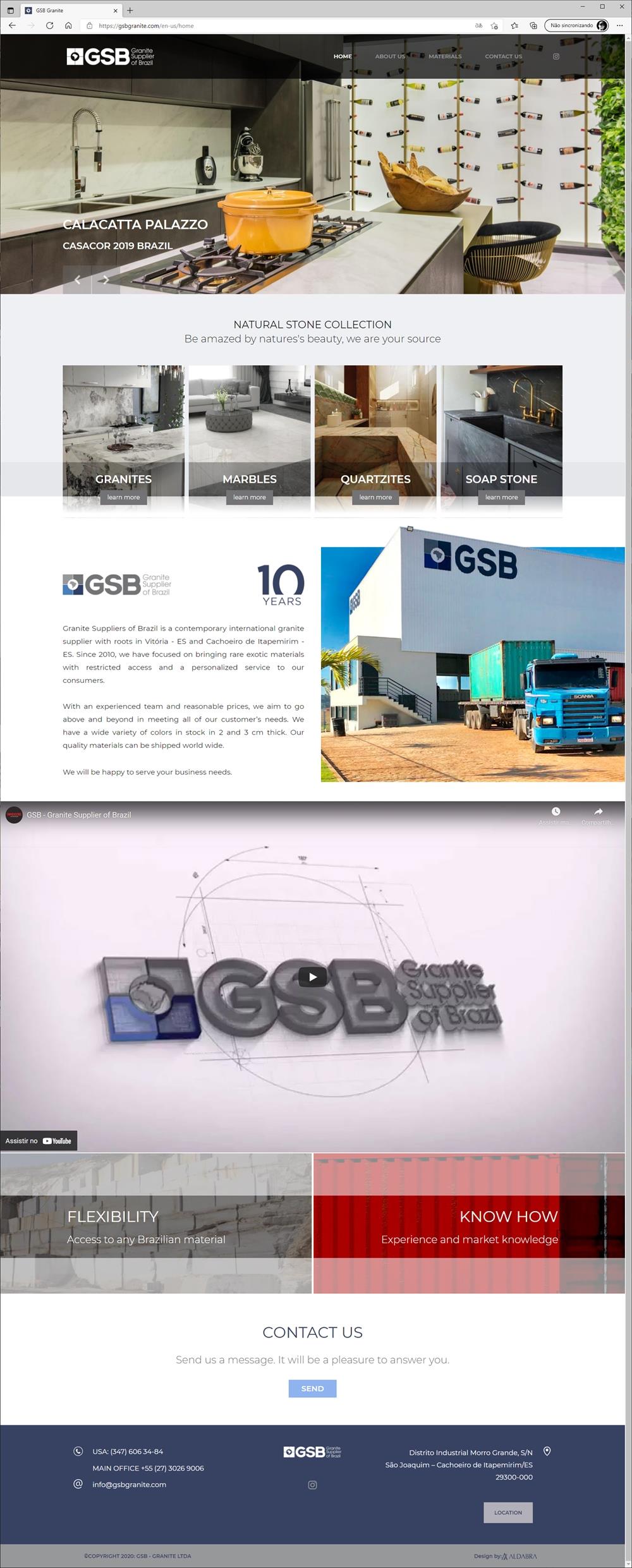 Projetos de Criar Site: Design da homepage do site da empresa GSB Granite