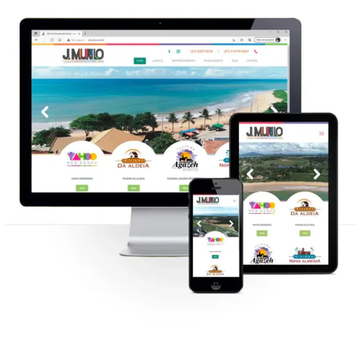 Layout responsivo do projeto de criação de sites: 